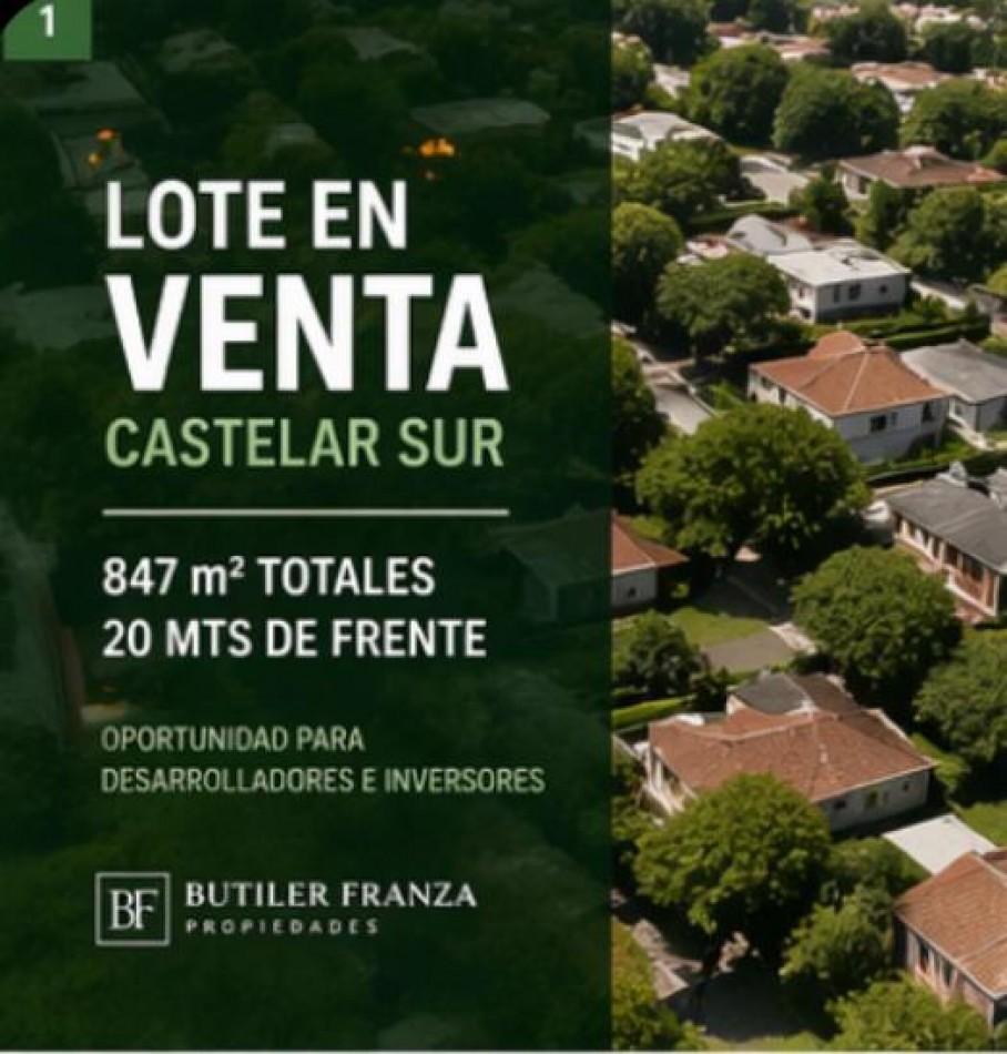 LOTE EN VENTA -  CASTELAR SUR